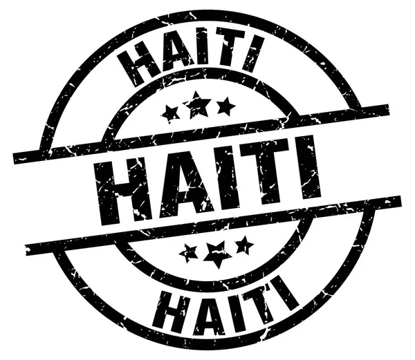 Haiti siyah yuvarlak grunge damgası — Stok Vektör