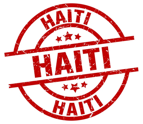 Sello grunge redondo rojo Haití — Archivo Imágenes Vectoriales