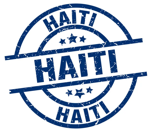 Haiti mavi yuvarlak grunge damgası — Stok Vektör