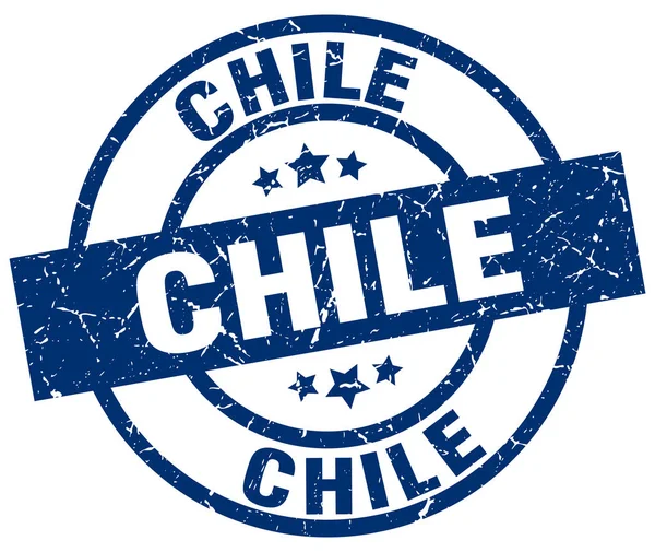 Chile sello grunge redondo azul — Vector de stock