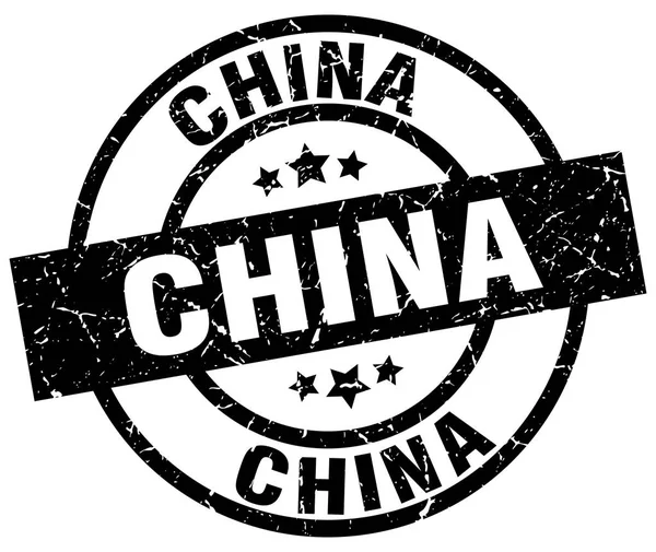 Chiny czarny okrągły stempel streszczenie — Wektor stockowy