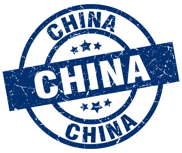 China sello grunge redondo azul — Vector de stock