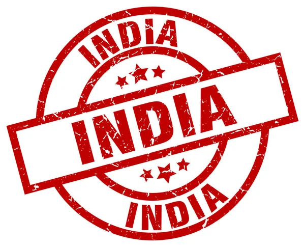 India piros kör a grunge-bélyeg — Stock Vector