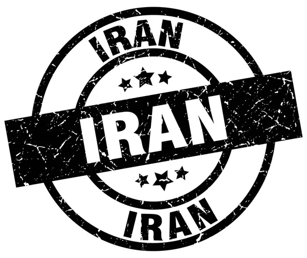 Iran zwart ronde grunge stempel — Stockvector