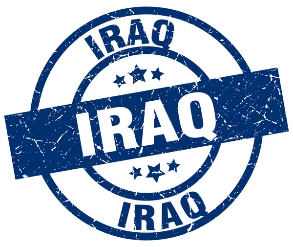 Iraque azul redondo grunge selo —  Vetores de Stock