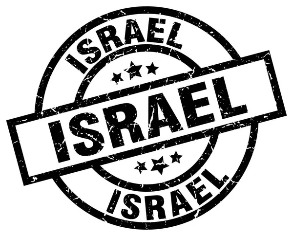 Israël zwart ronde grunge stempel — Stockvector