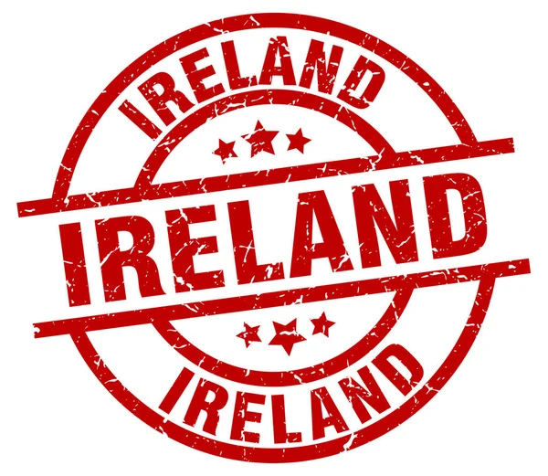 Irland röda runda grunge stämpel — Stock vektor