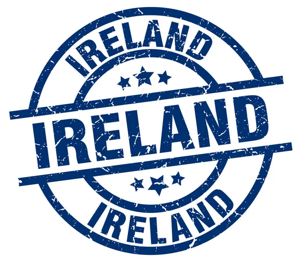 爱尔兰蓝色圆 grunge 邮票 — 图库矢量图片