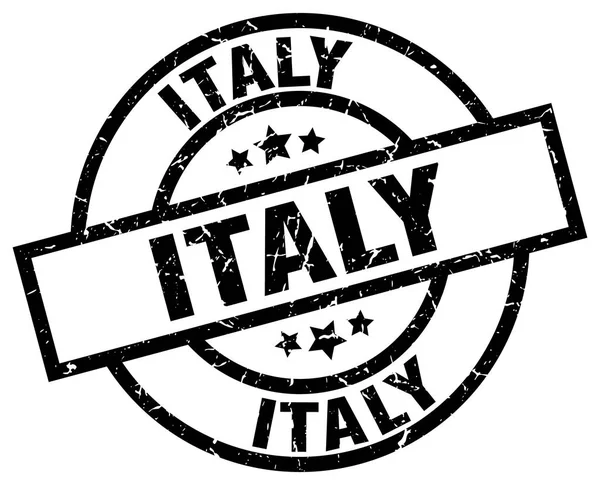 Italienische schwarze runde Grunge-Briefmarke — Stockvektor