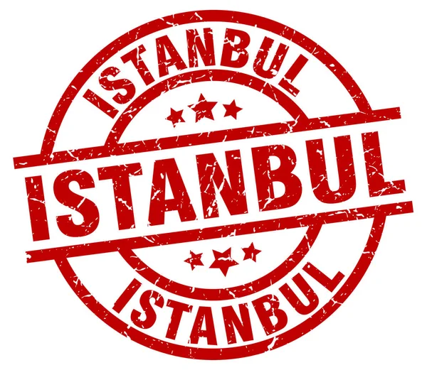 Istanbul czerwony okrągły stempel streszczenie — Wektor stockowy