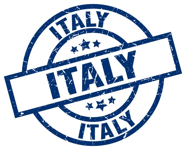 İtalya mavi yuvarlak grunge damgası — Stok Vektör