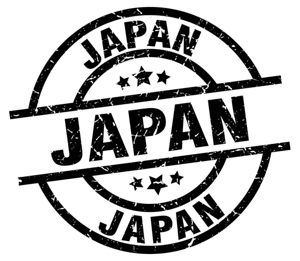 Giappone nero rotondo grunge timbro — Vettoriale Stock