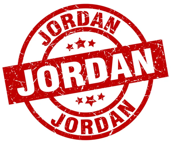 Jordanië rode ronde grunge stempel — Stockvector