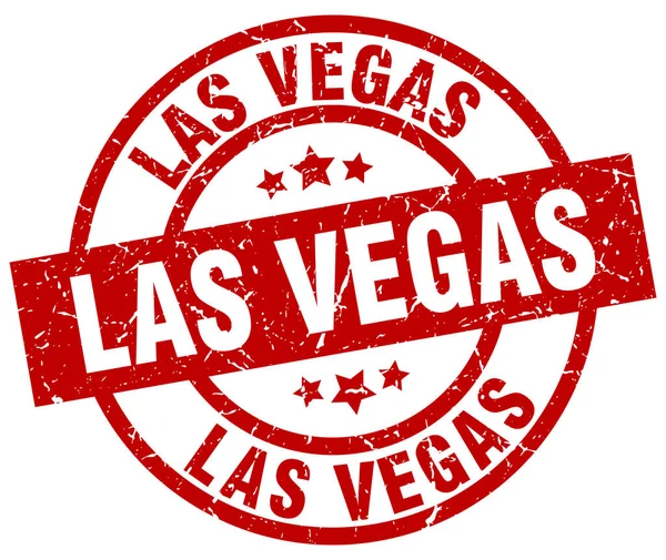 Sello grunge redondo rojo Las Vegas — Vector de stock