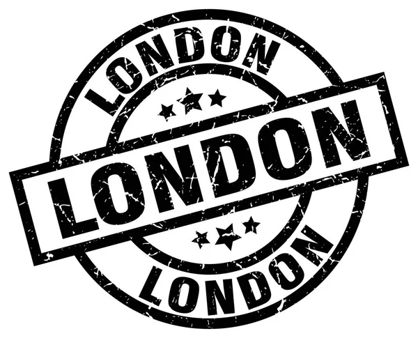 Londres preto redondo grunge selo —  Vetores de Stock