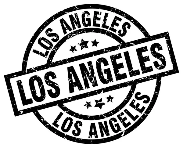 Timbre grunge rond Los Angeles noir — Image vectorielle