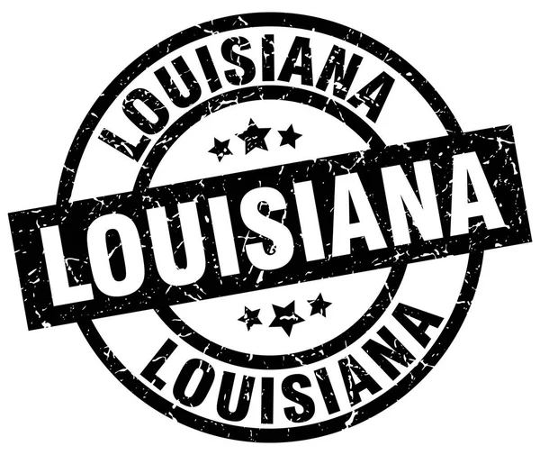 Louisiana siyah yuvarlak grunge damgası — Stok Vektör