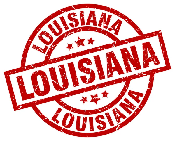 Красная круглая гранжевая марка Луизианы — стоковый вектор