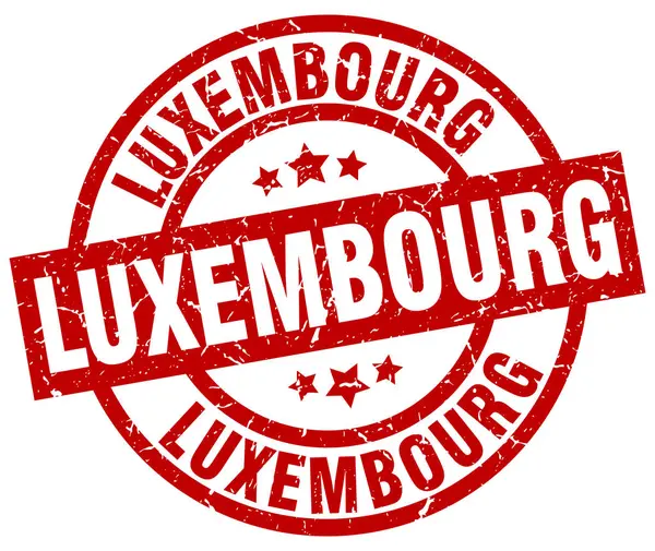 Luxembourg red round grunge stamp — Stock Vector