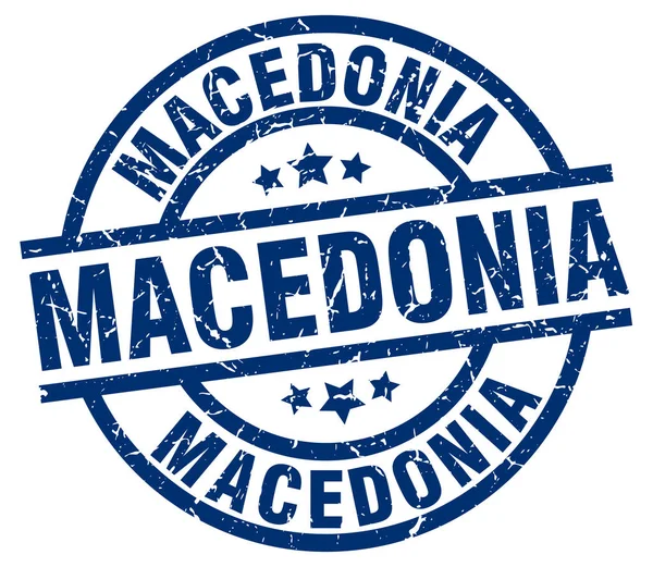 Sello grunge redondo azul Macedonia — Vector de stock
