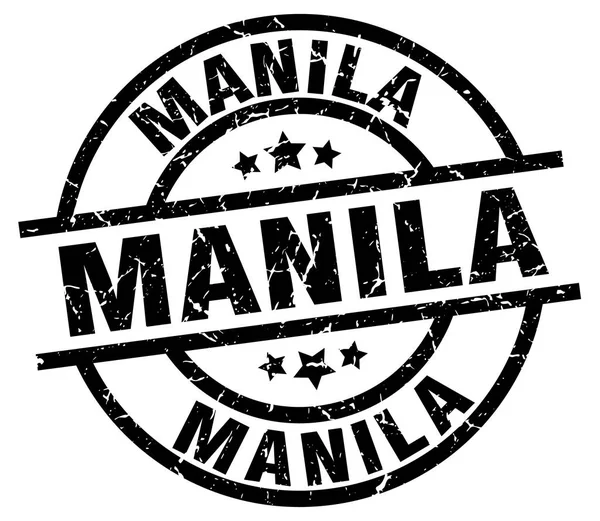 Manila czarny okrągły stempel streszczenie — Wektor stockowy