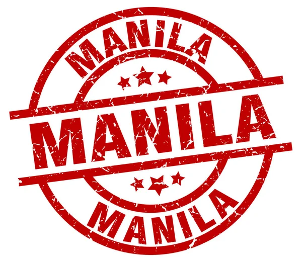 Manilla rode ronde grunge stempel — Stockvector