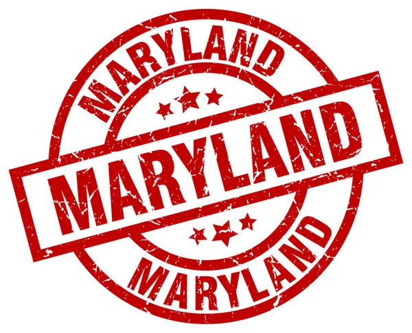 Maryland sello grunge redondo rojo — Archivo Imágenes Vectoriales