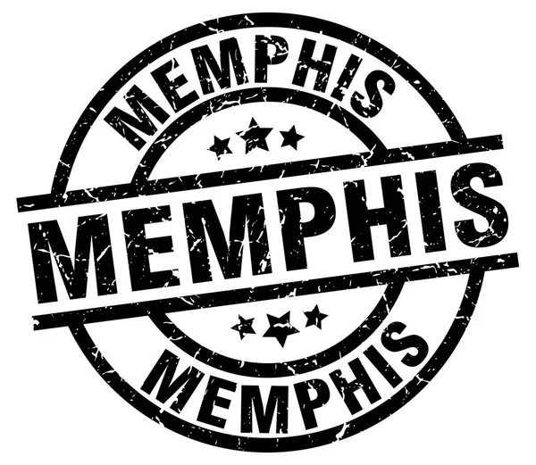 Sello grunge redondo negro de Memphis — Vector de stock