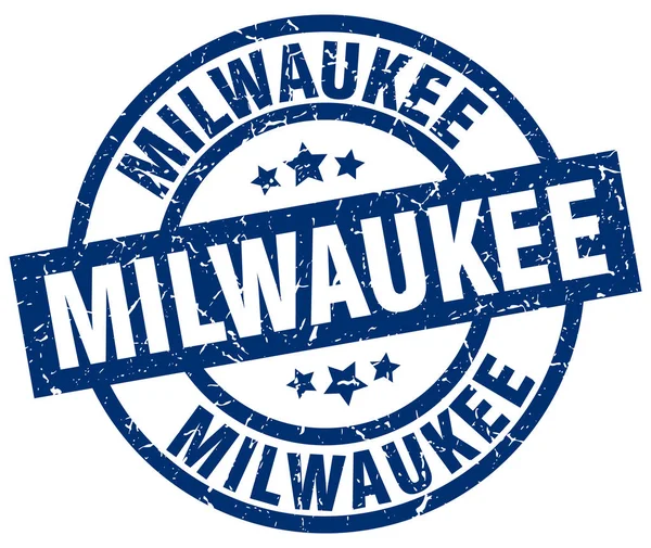 Milwaukee azul redondo selo grunge —  Vetores de Stock