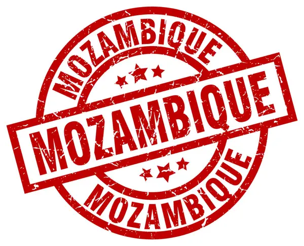 Mozambique sello grunge redondo rojo — Vector de stock