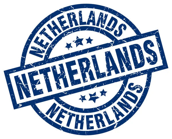 Holanda azul redondo grunge carimbo — Vetor de Stock
