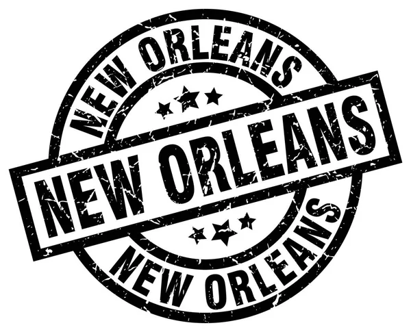 Sello grunge redondo negro de Nueva Orleans — Vector de stock