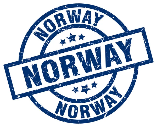 ノルウェー青い丸いグランジ スタンプ — ストックベクタ