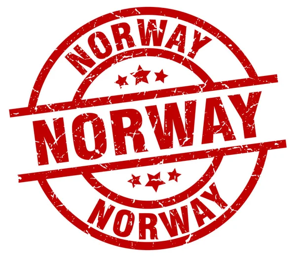 Norsko červené kulaté razítko grunge — Stockový vektor