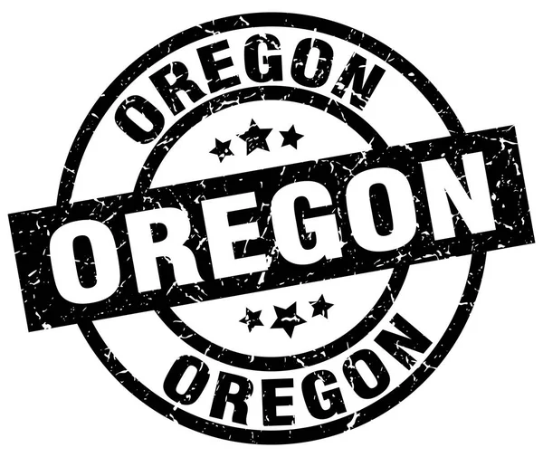 Oregon timbre grunge rond noir — Image vectorielle