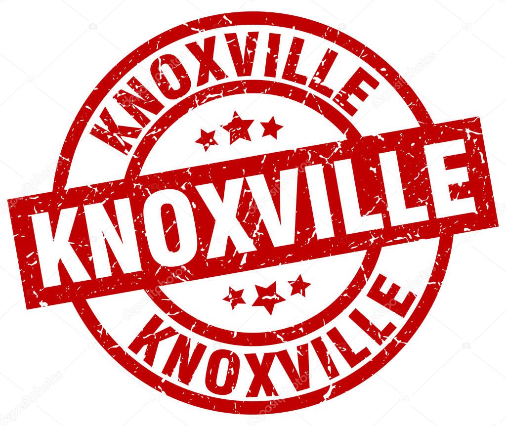Knoxville red round grunge stamp
