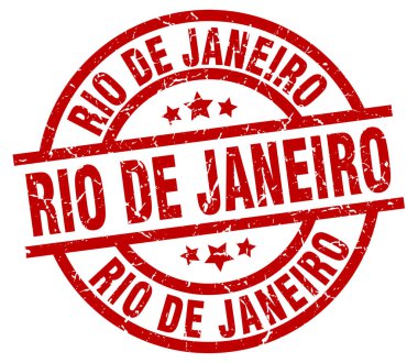 Rio De Janeiro kırmızı yuvarlak grunge damgası