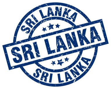 Sri Lanka mavi yuvarlak grunge damgası