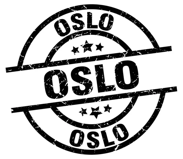 Oslo siyah yuvarlak grunge damgası — Stok Vektör