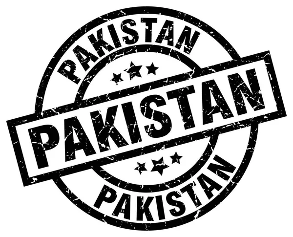 Pakistan schwarzer Round Grunge Stempel — Stockvektor