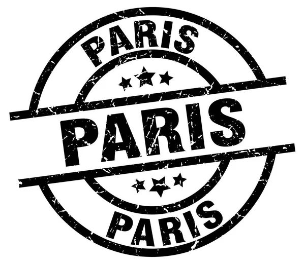 Paris siyah yuvarlak grunge damgası — Stok Vektör