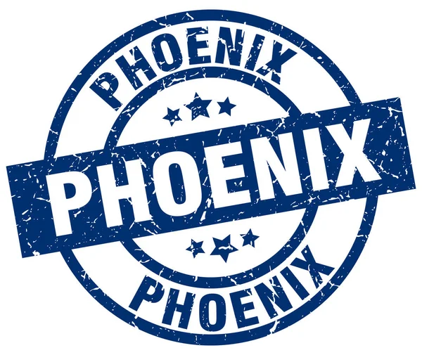 Phoenix mavi yuvarlak grunge damgası — Stok Vektör