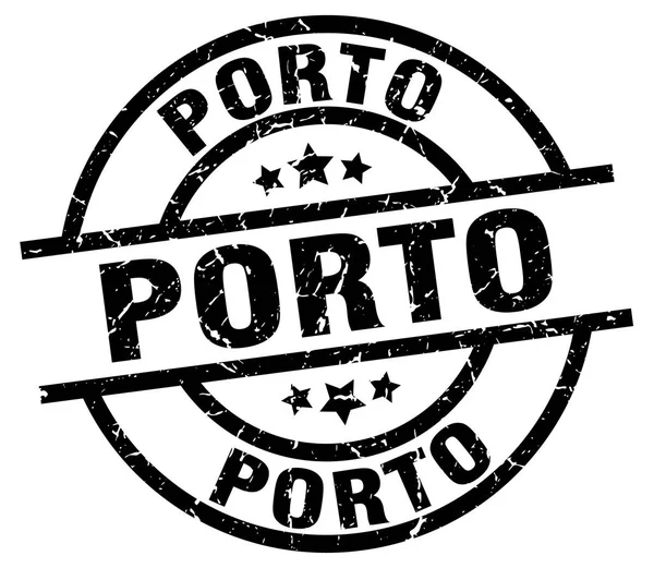 Porto preto redondo grunge selo —  Vetores de Stock