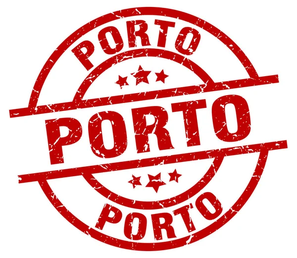 Porto piros kör a grunge-bélyeg — Stock Vector