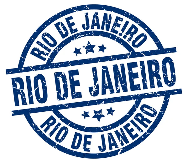 Rio de Janeiro blaue runde Grunge-Briefmarke — Stockvektor