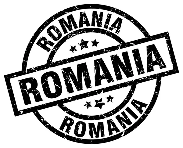 Romania black round grunge stamp — Stock Vector