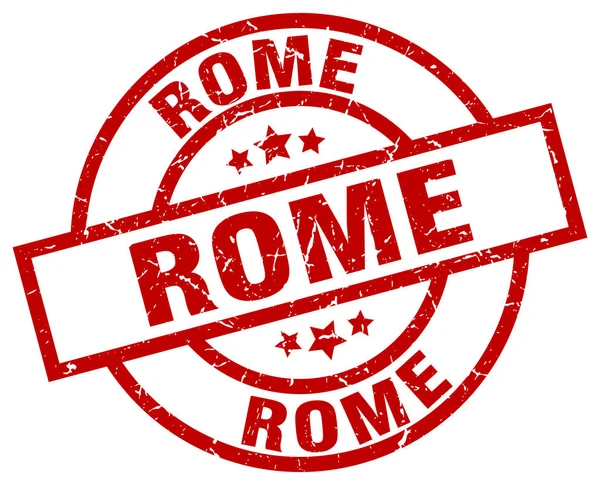 Roma kırmızı yuvarlak grunge damgası — Stok Vektör