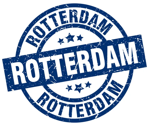 Rotterdam-blaue Runde Grunge-Stempel — Stockvektor