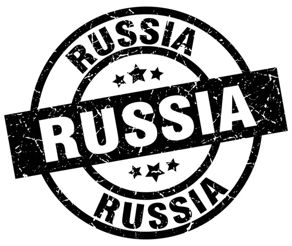 Росія чорний круглі гранж штамп — стоковий вектор