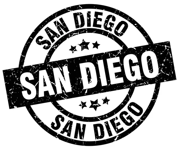 San diego schwarze runde Grunge-Briefmarke — Stockvektor